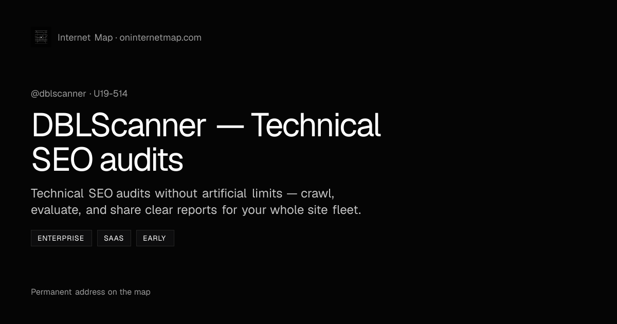 Share card for DBLScanner — Technical SEO audits